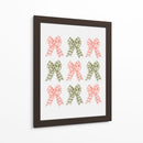 Nueve Lazos Festivos - Verde y Rosa - Jolly and Dash | Cuadro decorativo de Canvas Lab
