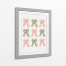 Nueve Lazos Festivos - Verde y Rosa - Jolly and Dash | Cuadro decorativo de Canvas Lab
