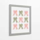 Nueve Lazos Festivos - Verde y Rosa - Jolly and Dash | Cuadro decorativo de Canvas Lab