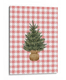 Árbol de Navidad sobre cuadros rojos festivos - Jolly and Dash | Cuadro decorativo de Canvas Lab