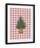 Árbol de Navidad sobre cuadros rojos festivos - Jolly and Dash | Cuadro decorativo de Canvas Lab