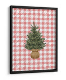 Árbol de Navidad sobre cuadros rojos festivos - Jolly and Dash | Cuadro decorativo de Canvas Lab