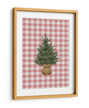 Árbol de Navidad sobre cuadros rojos festivos - Jolly and Dash | Cuadro decorativo de Canvas Lab
