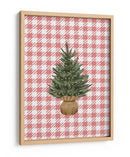Árbol de Navidad sobre cuadros rojos festivos - Jolly and Dash | Cuadro decorativo de Canvas Lab