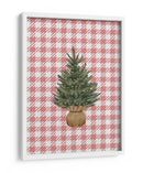 Árbol de Navidad sobre cuadros rojos festivos - Jolly and Dash | Cuadro decorativo de Canvas Lab