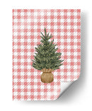Árbol de Navidad sobre cuadros rojos festivos - Jolly and Dash | Cuadro decorativo de Canvas Lab