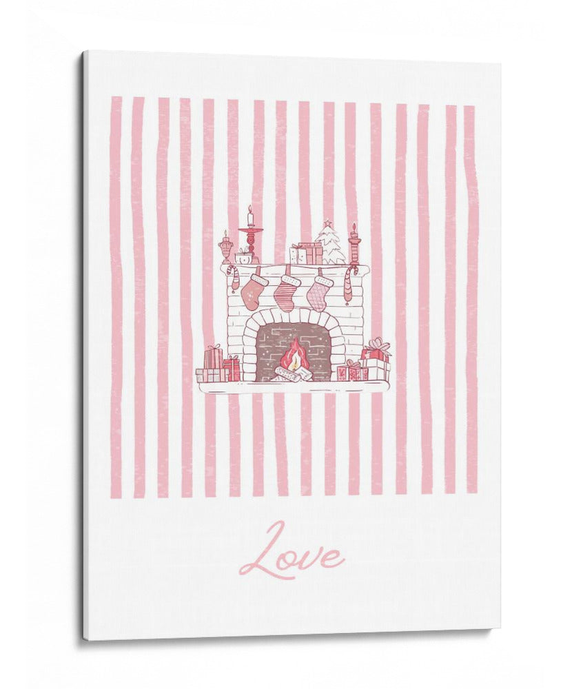 Amor de Chimenea - Rayas Rosadas - Jolly and Dash | Cuadro decorativo de Canvas Lab