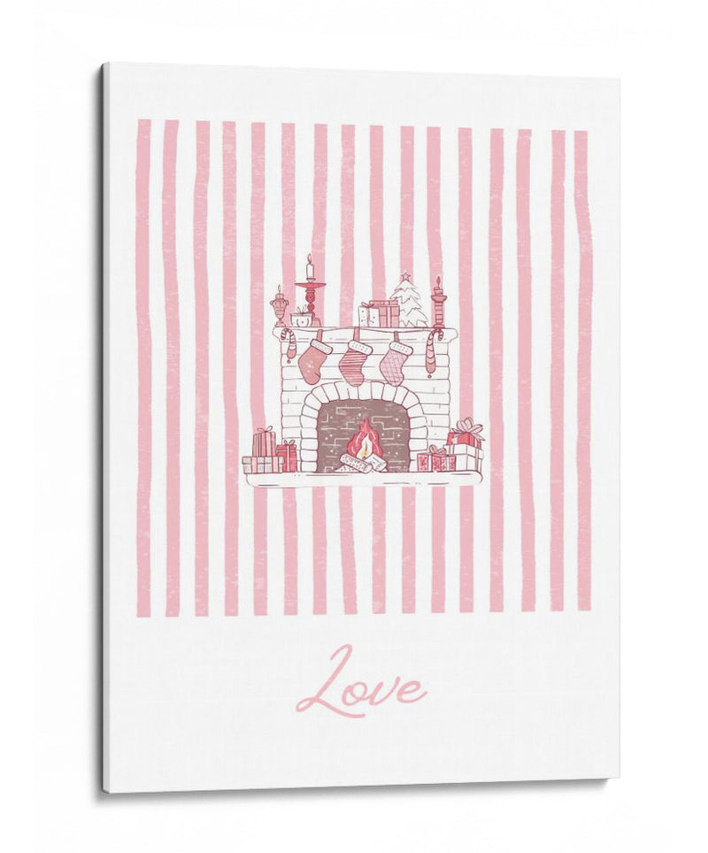 Amor de Chimenea - Rayas Rosadas - Jolly and Dash | Cuadro decorativo de Canvas Lab