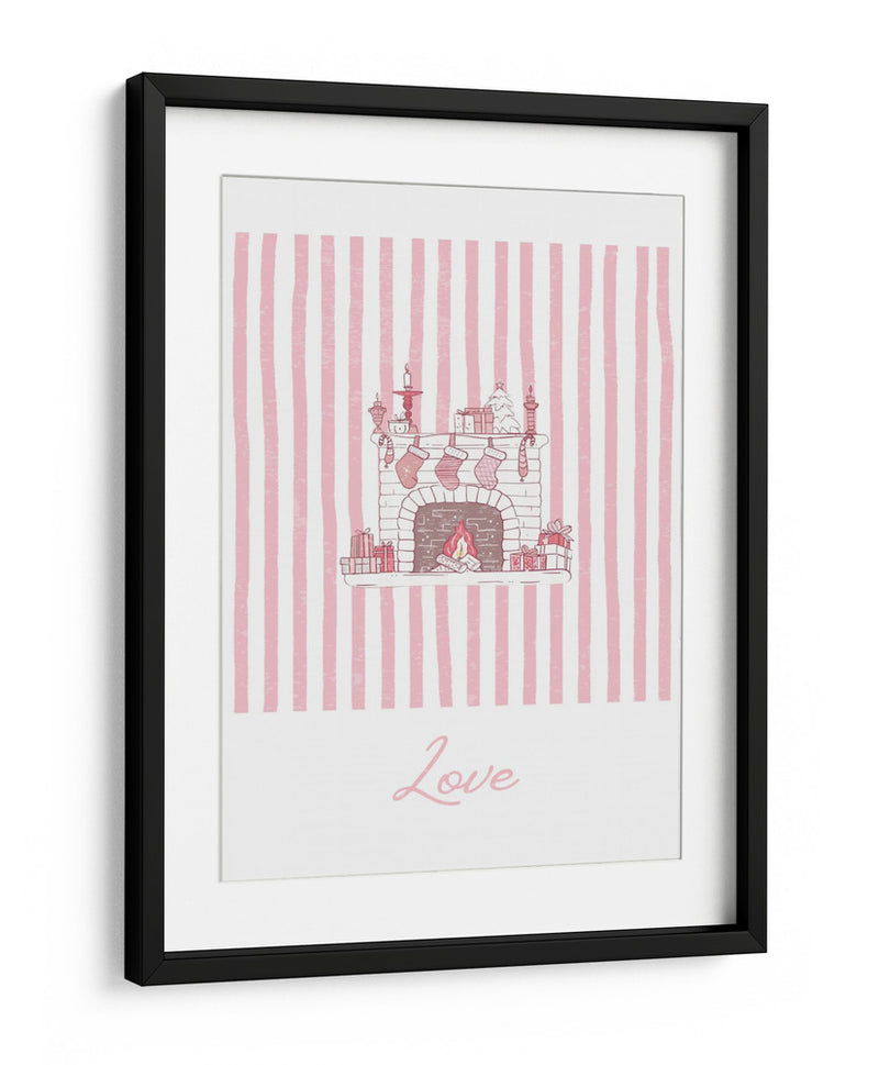 Amor de Chimenea - Rayas Rosadas - Jolly and Dash | Cuadro decorativo de Canvas Lab