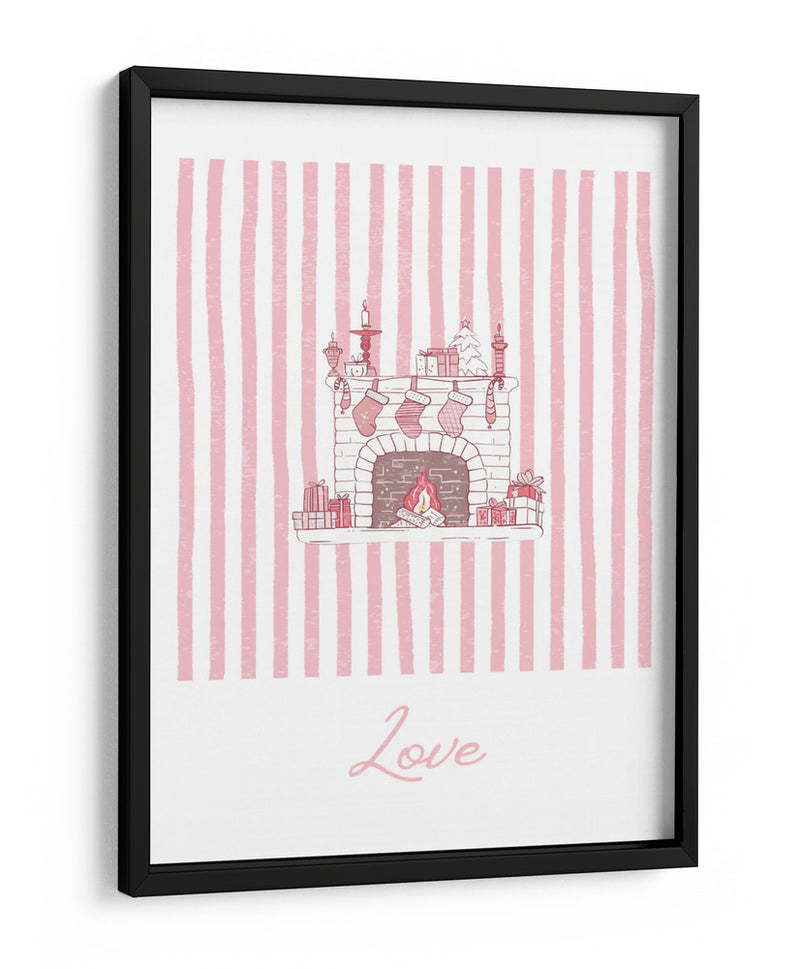 Amor de Chimenea - Rayas Rosadas - Jolly and Dash | Cuadro decorativo de Canvas Lab