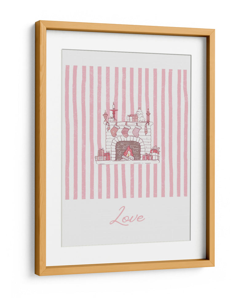 Amor de Chimenea - Rayas Rosadas - Jolly and Dash | Cuadro decorativo de Canvas Lab