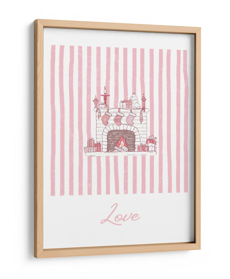 Amor de Chimenea - Rayas Rosadas - Jolly and Dash | Cuadro decorativo de Canvas Lab