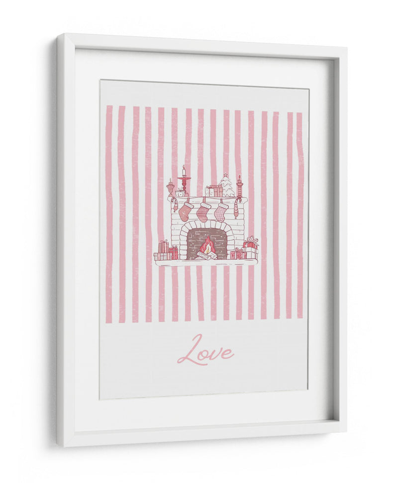Amor de Chimenea - Rayas Rosadas - Jolly and Dash | Cuadro decorativo de Canvas Lab
