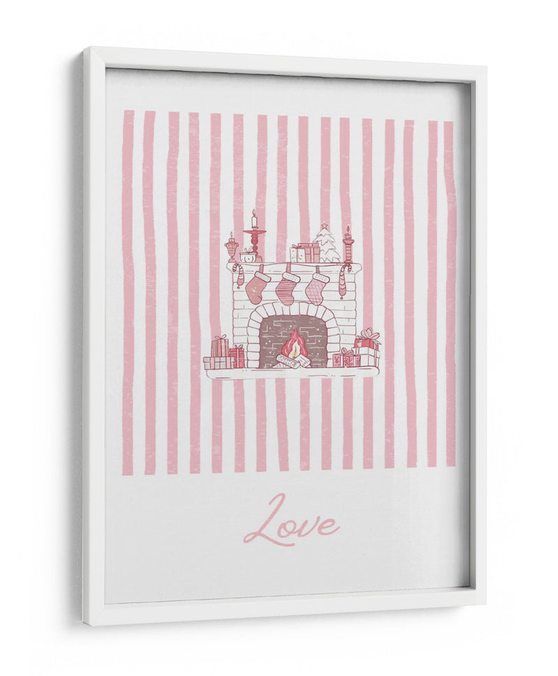 Amor de Chimenea - Rayas Rosadas - Jolly and Dash | Cuadro decorativo de Canvas Lab