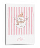 Alegría del Muñeco de Nieve - Rayas Rosas - Jolly and Dash | Cuadro decorativo de Canvas Lab