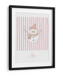 Alegría del Muñeco de Nieve - Rayas Rosas - Jolly and Dash | Cuadro decorativo de Canvas Lab