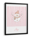 Alegría del Muñeco de Nieve - Rayas Rosas - Jolly and Dash | Cuadro decorativo de Canvas Lab