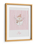 Alegría del Muñeco de Nieve - Rayas Rosas - Jolly and Dash | Cuadro decorativo de Canvas Lab