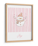 Alegría del Muñeco de Nieve - Rayas Rosas - Jolly and Dash | Cuadro decorativo de Canvas Lab