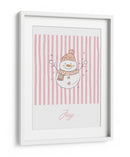 Alegría del Muñeco de Nieve - Rayas Rosas - Jolly and Dash | Cuadro decorativo de Canvas Lab