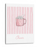 Alegría del chocolate caliente - Rayas rosadas - Jolly and Dash | Cuadro decorativo de Canvas Lab