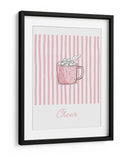 Alegría del chocolate caliente - Rayas rosadas - Jolly and Dash | Cuadro decorativo de Canvas Lab