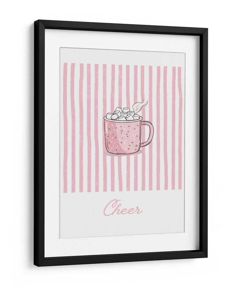 Alegría del chocolate caliente - Rayas rosadas - Jolly and Dash | Cuadro decorativo de Canvas Lab