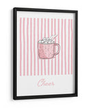 Alegría del chocolate caliente - Rayas rosadas - Jolly and Dash | Cuadro decorativo de Canvas Lab