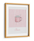 Alegría del chocolate caliente - Rayas rosadas - Jolly and Dash | Cuadro decorativo de Canvas Lab