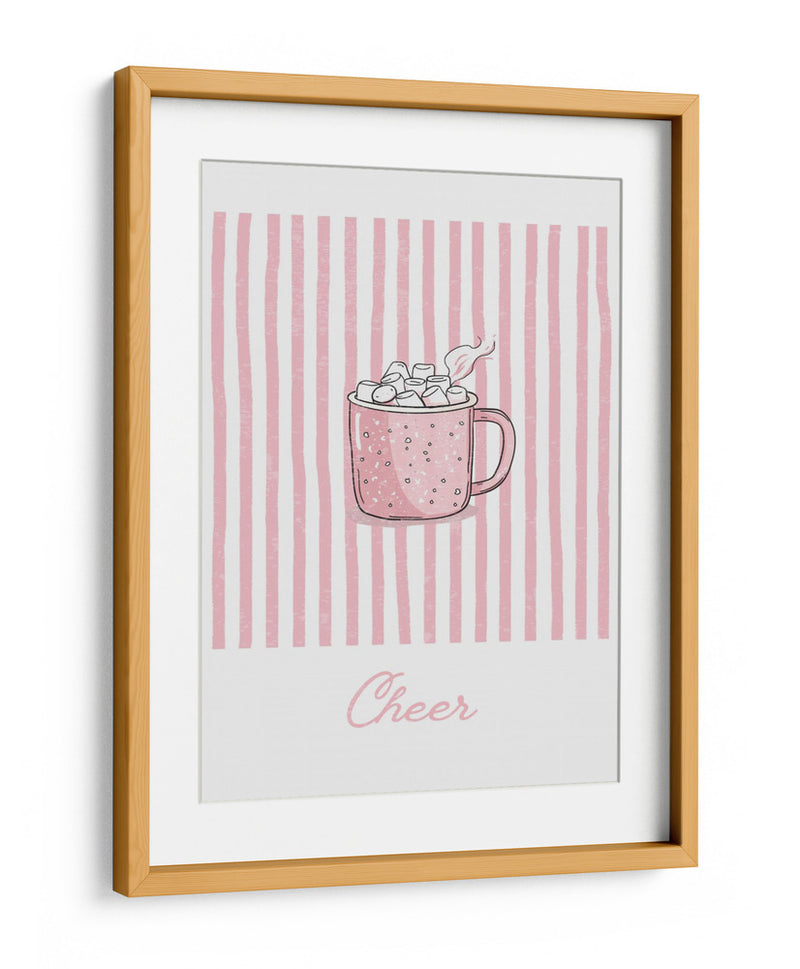 Alegría del chocolate caliente - Rayas rosadas - Jolly and Dash | Cuadro decorativo de Canvas Lab