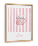 Alegría del chocolate caliente - Rayas rosadas - Jolly and Dash | Cuadro decorativo de Canvas Lab