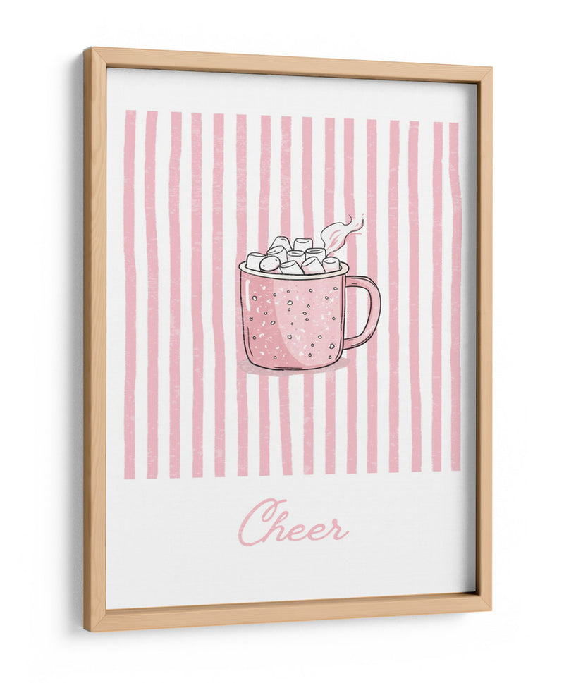Alegría del chocolate caliente - Rayas rosadas - Jolly and Dash | Cuadro decorativo de Canvas Lab