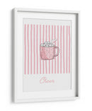 Alegría del chocolate caliente - Rayas rosadas - Jolly and Dash | Cuadro decorativo de Canvas Lab