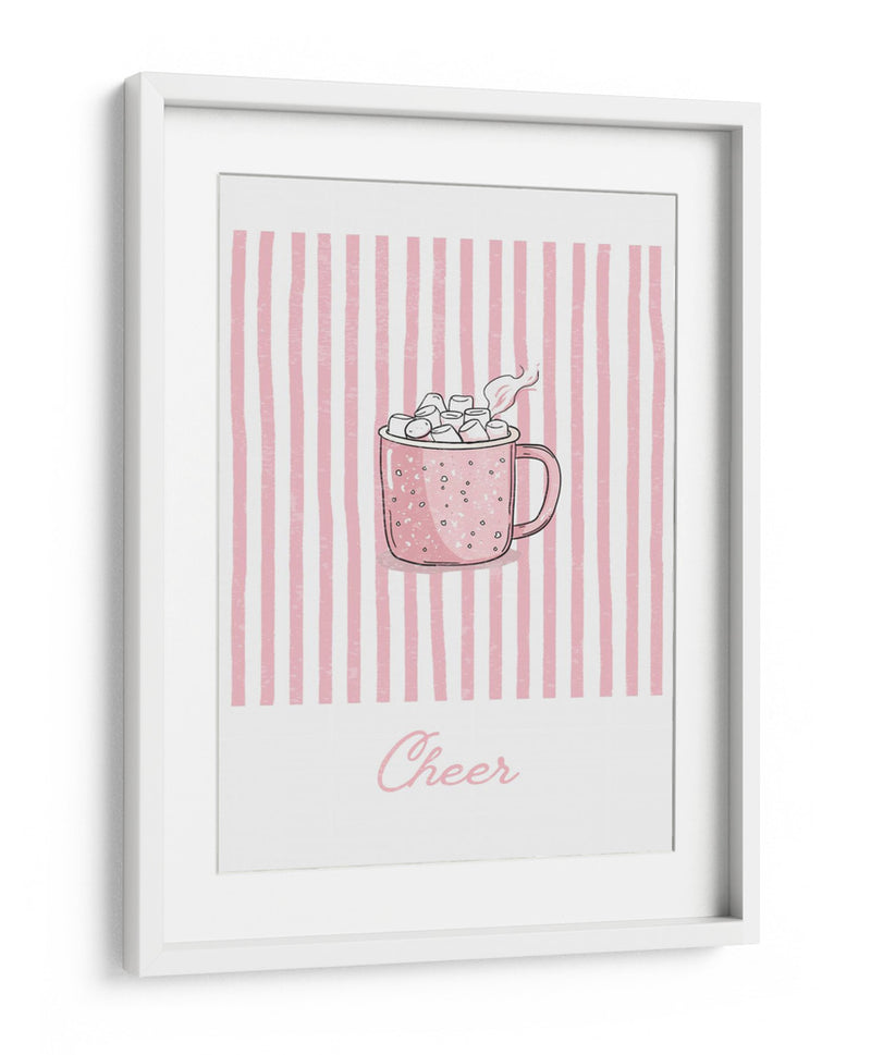 Alegría del chocolate caliente - Rayas rosadas - Jolly and Dash | Cuadro decorativo de Canvas Lab