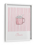 Alegría del chocolate caliente - Rayas rosadas - Jolly and Dash | Cuadro decorativo de Canvas Lab