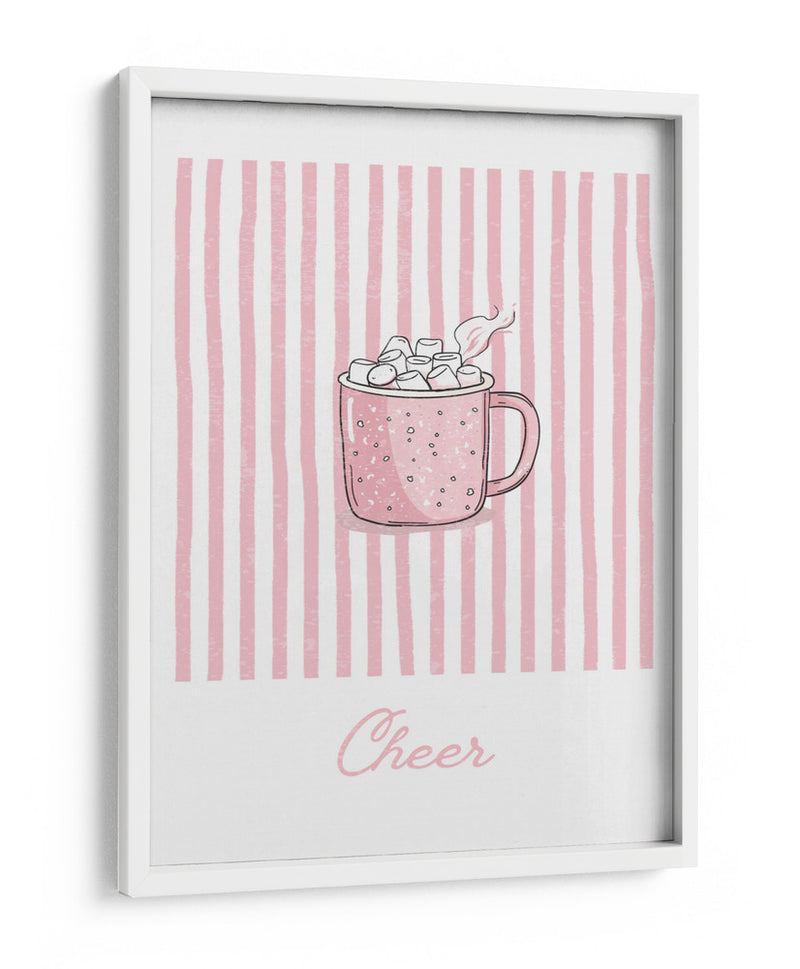 Alegría del chocolate caliente - Rayas rosadas - Jolly and Dash | Cuadro decorativo de Canvas Lab