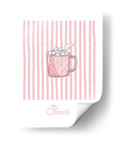 Alegría del chocolate caliente - Rayas rosadas - Jolly and Dash | Cuadro decorativo de Canvas Lab