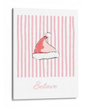 Gorro de Santa Believe - Rayas Rosas - Jolly and Dash | Cuadro decorativo de Canvas Lab
