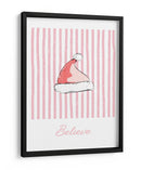 Gorro de Santa Believe - Rayas Rosas - Jolly and Dash | Cuadro decorativo de Canvas Lab