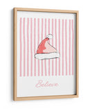 Gorro de Santa Believe - Rayas Rosas - Jolly and Dash | Cuadro decorativo de Canvas Lab