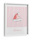 Gorro de Santa Believe - Rayas Rosas - Jolly and Dash | Cuadro decorativo de Canvas Lab