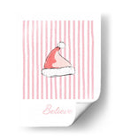 Gorro de Santa Believe - Rayas Rosas - Jolly and Dash | Cuadro decorativo de Canvas Lab