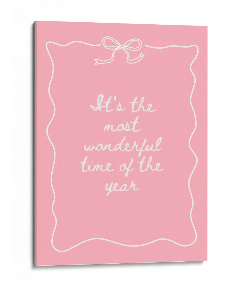 La Época Más Maravillosa del Año - Blanco sobre Rosa - Jolly and Dash | Cuadro decorativo de Canvas Lab