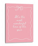 La Época Más Maravillosa del Año - Blanco sobre Rosa - Jolly and Dash | Cuadro decorativo de Canvas Lab