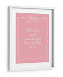 La Época Más Maravillosa del Año - Blanco sobre Rosa - Jolly and Dash | Cuadro decorativo de Canvas Lab