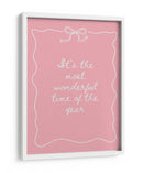 La Época Más Maravillosa del Año - Blanco sobre Rosa - Jolly and Dash | Cuadro decorativo de Canvas Lab