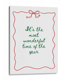 La época más maravillosa del año - Green Text Red Border - Jolly and Dash | Cuadro decorativo de Canvas Lab