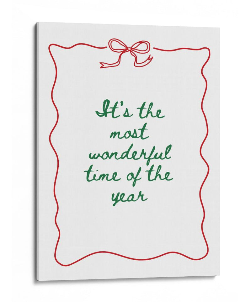 La época más maravillosa del año - Green Text Red Border - Jolly and Dash | Cuadro decorativo de Canvas Lab