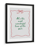 La época más maravillosa del año - Green Text Red Border - Jolly and Dash | Cuadro decorativo de Canvas Lab