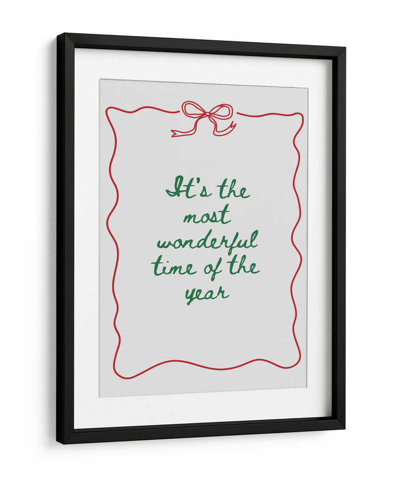 La época más maravillosa del año - Green Text Red Border - Jolly and Dash | Cuadro decorativo de Canvas Lab